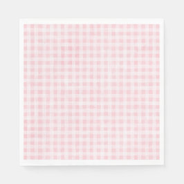 Pink Gingham Party Napkins Servet