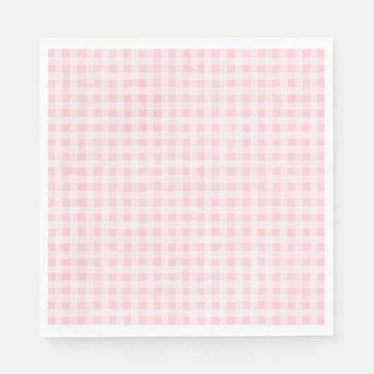 Pink Gingham Party Napkins Servet (Voorkant)