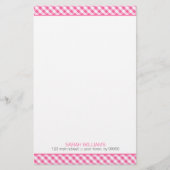 Pink Gingham Pattern Briefpapier (Voorkant)