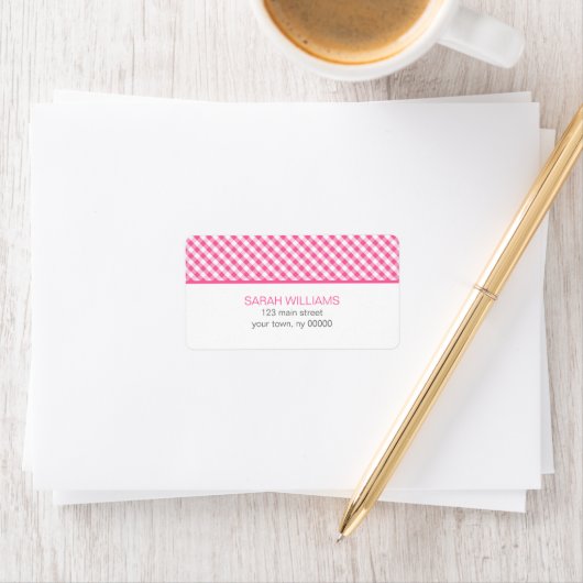 Pink Gingham Pattern Etiket (Insitu)