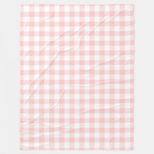 Pink Gingham Pattern Fleece Deken