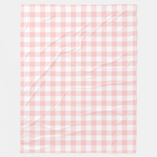 Pink Gingham Pattern Fleece Deken (Voorkant)