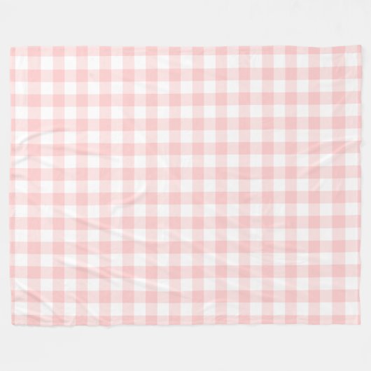 Pink Gingham Pattern Fleece Deken (Voorkant (Horizontaal))