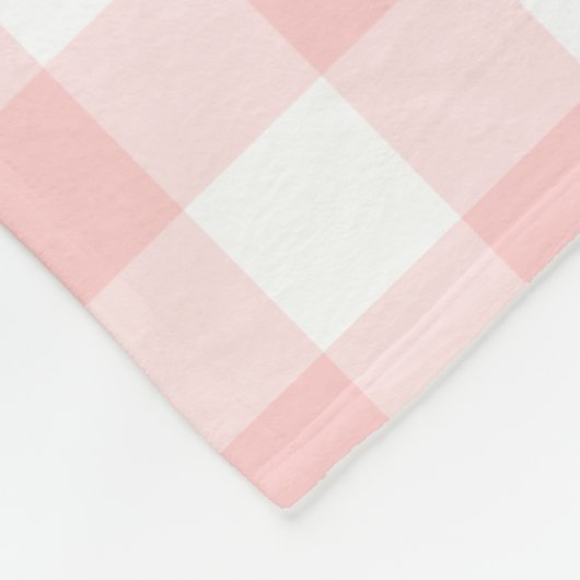 Pink Gingham Pattern Fleece Deken (Hoek)