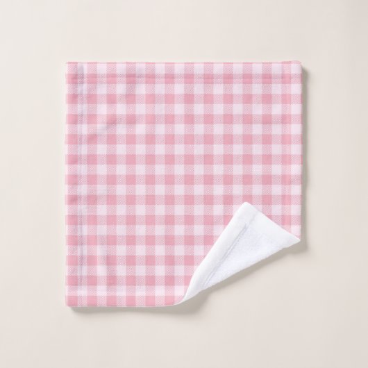 Pink Gingham Pattern Girly Check Plaid Checkered Bad Handdoek (Wasdoekje)