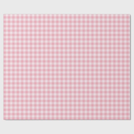 Pink Gingham Pattern Girly Check Plaid Checkered Cadeaupapier (Vlak)