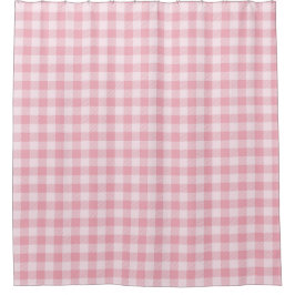 Pink Gingham Pattern Girly Check Plaid Checkered Douchegordijn