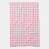 Pink Gingham Pattern Girly Check Plaid Checkered Theedoek (Verticaal)