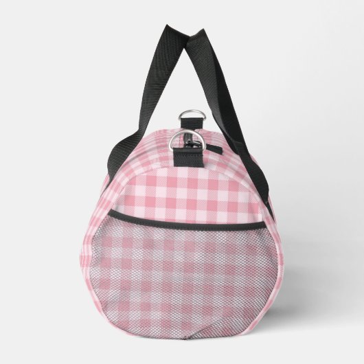 Pink Gingham Pattern Girly Checker Plaid Monogram Plunjezak (Rechts)