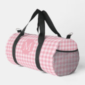 Pink Gingham Pattern Girly Checker Plaid Monogram Plunjezak (Rechterhoek)
