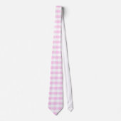 Pink Gingham Pattern Stropdas (Voorkant)