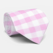 Pink Gingham Pattern Stropdas (Opgerold)