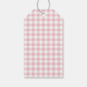 Pink Gingham Peach eerste verjaardag Cadeaulabel (Achterkant)