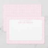 Pink Gingham Personalized  Notitiekaartje (Voorkant / Achterkant)