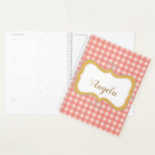 Pink Gingham Personalized Planner (Display)