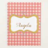 Pink Gingham Personalized Planner (Voorkant)