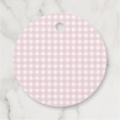 Pink Gingham Peter het Konijnenmonogram Baby showe Bedankjes Labels (Achterkant)