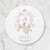 Pink Gingham Peter het Konijnenmonogram Baby showe Bedankjes Labels (Voorkant)