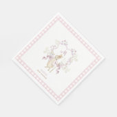 Pink Gingham Peter het Konijnenmonogram Baby showe Servet (Hoek)