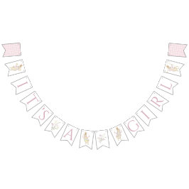 Pink Gingham Peter het Konijnenmonogram Baby showe Vlaggetjes