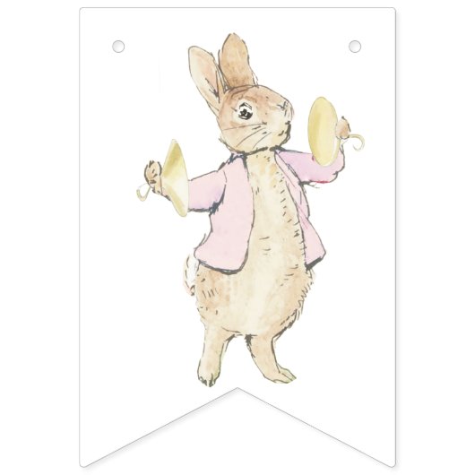 Pink Gingham Peter het Konijnenmonogram Baby showe Vlaggetjes (Tweede vlag)