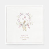 Pink Gingham Peter the Rabbit Crest Baby shower Servet (Voorkant)