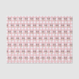 Pink Gingham Piggy Tissuepapier