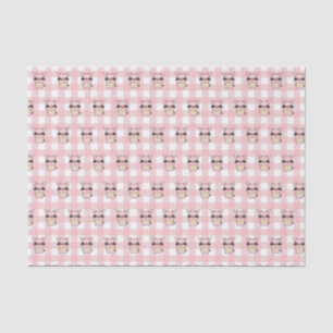 Pink Gingham Piggy Tissuepapier