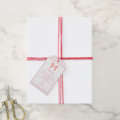 Pink Gingham Pink Bow Verjaardag Cadeaulabel (Met Touw)