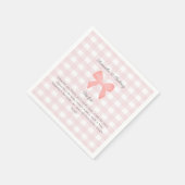 Pink Gingham Pink Bow Verjaardag Leuk feit Servet (Hoek)