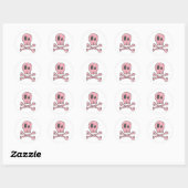 Pink Gingham Pirate Stickers (Vel)