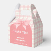 Pink Gingham Plaid Arch Bow Baby shower Bedankt Bedankdoosjes (Achterkant)