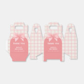 Pink Gingham Plaid Arch Bow Baby shower Bedankt Bedankdoosjes (Uitgevouwen)