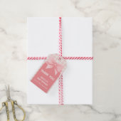 Pink Gingham Plaid Arch Bow Baby shower Bedankt Cadeaulabel (Met Touw)