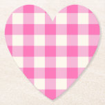 Pink Gingham Plaid Cottagecore Kartonnen Onderzetters<br><div class="desc">Moderne lente picknick trend,  met gingham geruite tartan patroon in hete roze en witte kleuren.</div>