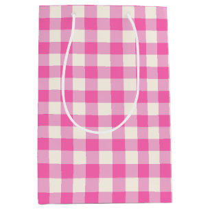 Pink Gingham Plaid Cottagecore Medium Cadeauzakje