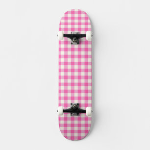Pink Gingham Plaid Cottagecore Persoonlijk Skateboard