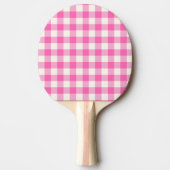 Pink Gingham Plaid Cottagecore Tafeltennisbatje (Voorkant)