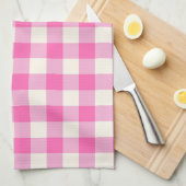 Pink Gingham Plaid Cottagecore Theedoek (Quarter Fold)
