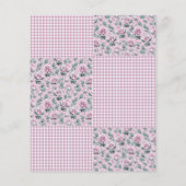 Pink Gingham Plaid en Rozen briefpapier (Achterkant)