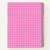  Pink Gingham Plaid gepersonaliseerd Notitieboek (Achterkant)