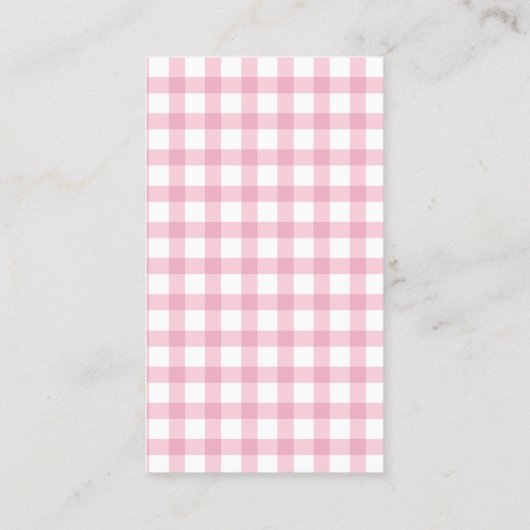Pink Gingham Plaid Girl Baby Shower Registry Informatiekaartje (Achterkant)