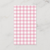 Pink Gingham Plaid Girl Baby shower Registry Informatiekaartje (Achterkant)