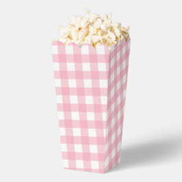 Pink Gingham Plaid Popcorn Party Favoriet Box Bedankdoosjes