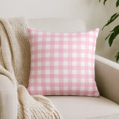 Pink Gingham Plaid Sierkussen
