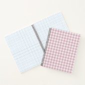 Pink Gingham Plaid Stripe Notitieboek (Binnen)