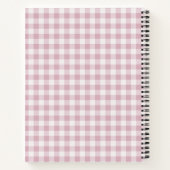 Pink Gingham Plaid Stripe Notitieboek (Achterkant)
