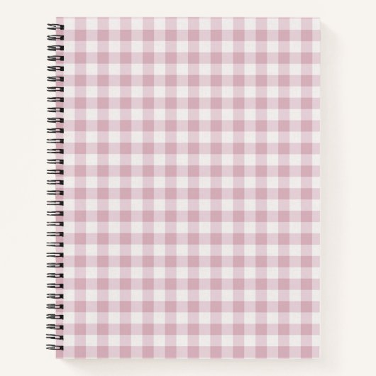 Pink Gingham Plaid Stripe Notitieboek (Voorkant)