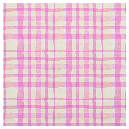Pink gingham plaid zomer stof (Swatch)
