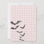 Pink Gingham Preppy Ghost Spooky Een 1e Verjaardag Kaart (Achterkant)